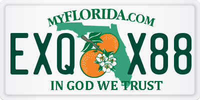 FL license plate EXQX88