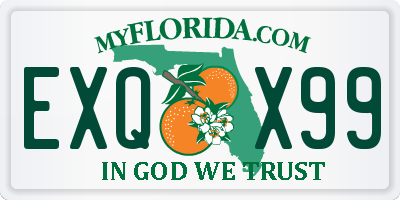 FL license plate EXQX99