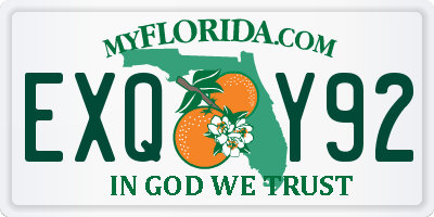 FL license plate EXQY92