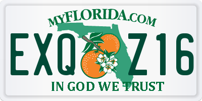 FL license plate EXQZ16