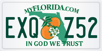 FL license plate EXQZ52