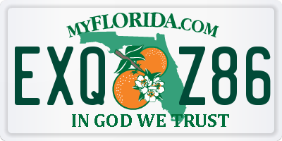 FL license plate EXQZ86