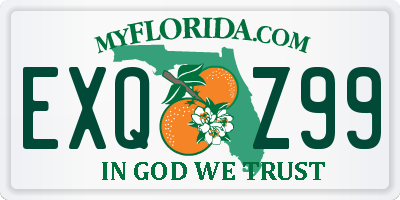 FL license plate EXQZ99