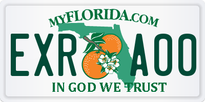 FL license plate EXRA00