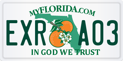 FL license plate EXRA03
