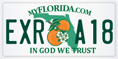 FL license plate EXRA18