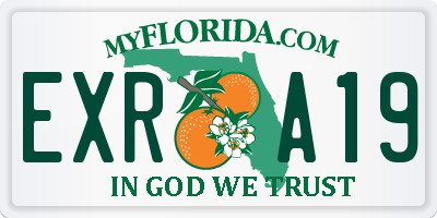 FL license plate EXRA19
