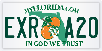 FL license plate EXRA20