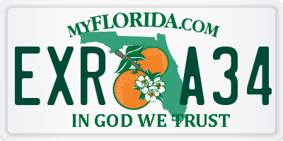 FL license plate EXRA34