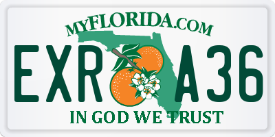 FL license plate EXRA36