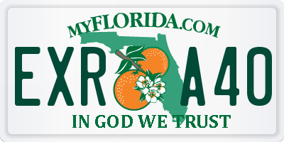 FL license plate EXRA40