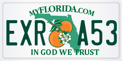 FL license plate EXRA53