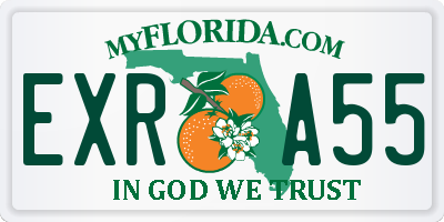 FL license plate EXRA55