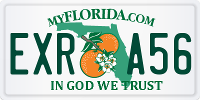FL license plate EXRA56