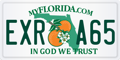 FL license plate EXRA65