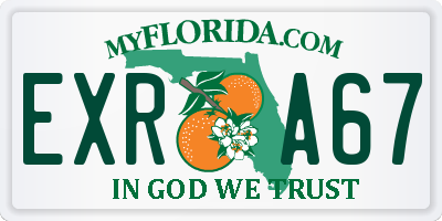 FL license plate EXRA67