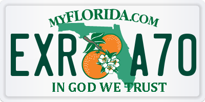 FL license plate EXRA70