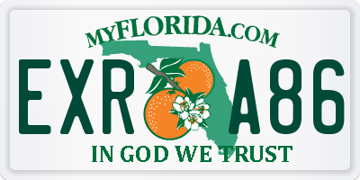 FL license plate EXRA86