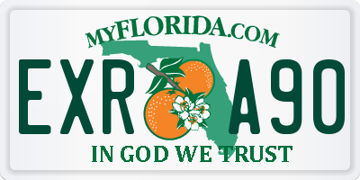 FL license plate EXRA90