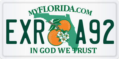 FL license plate EXRA92