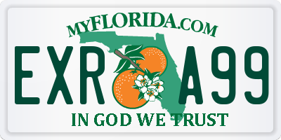 FL license plate EXRA99