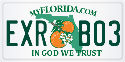 FL license plate EXRB03