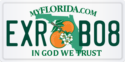 FL license plate EXRB08