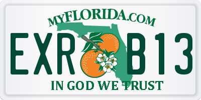 FL license plate EXRB13