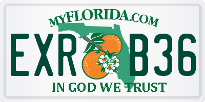 FL license plate EXRB36