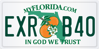FL license plate EXRB40