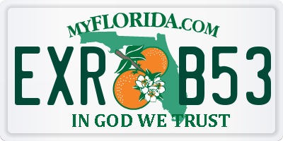 FL license plate EXRB53