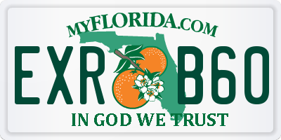 FL license plate EXRB60