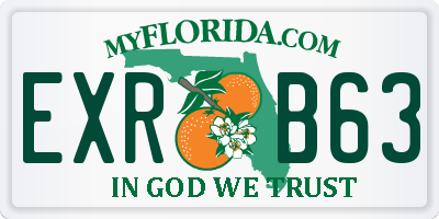 FL license plate EXRB63