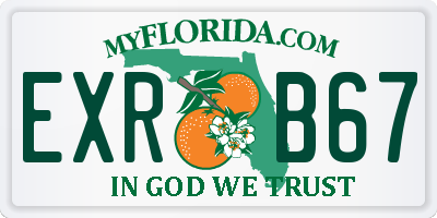 FL license plate EXRB67