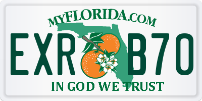 FL license plate EXRB70