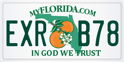 FL license plate EXRB78