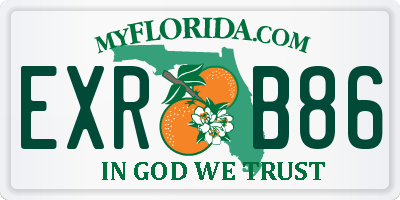 FL license plate EXRB86