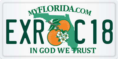 FL license plate EXRC18