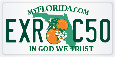 FL license plate EXRC50