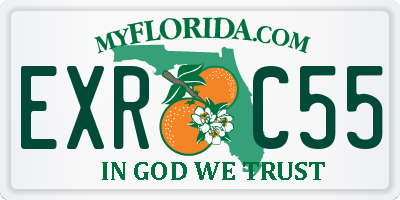 FL license plate EXRC55