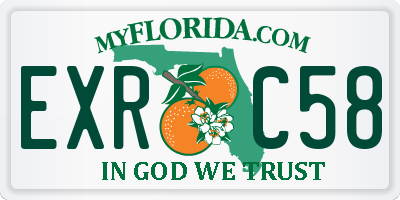 FL license plate EXRC58
