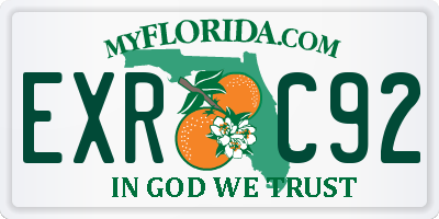 FL license plate EXRC92