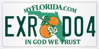 FL license plate EXRD04