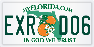 FL license plate EXRD06