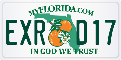 FL license plate EXRD17