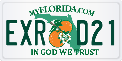 FL license plate EXRD21