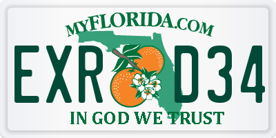 FL license plate EXRD34