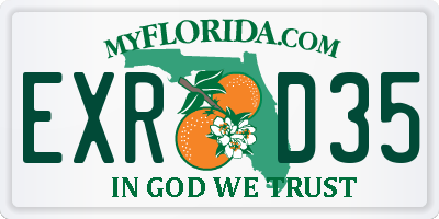 FL license plate EXRD35
