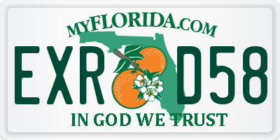 FL license plate EXRD58