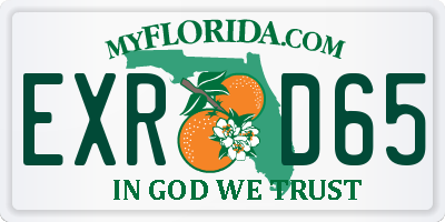 FL license plate EXRD65